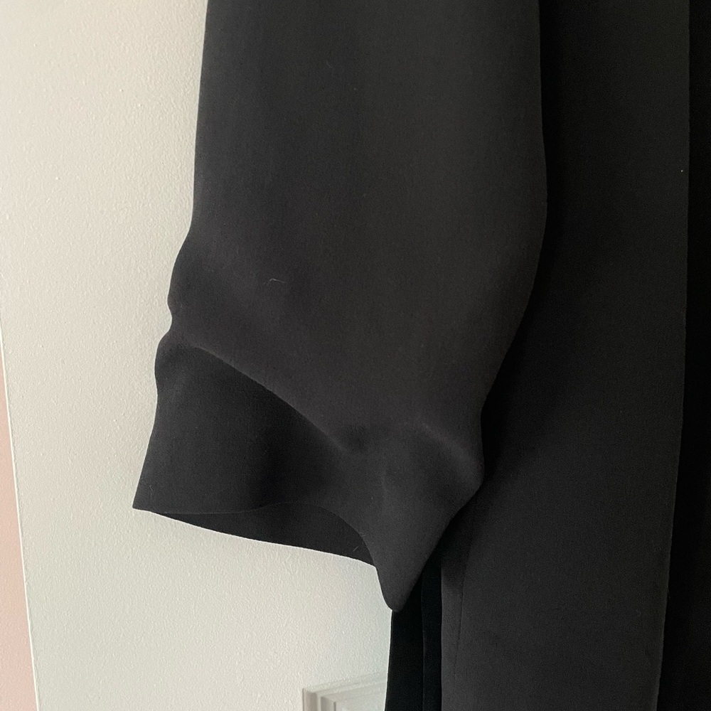 EILEEN FISHER 100% Silk Georgette Crepe Jacket in Black Size Small - Picture 6 of 12